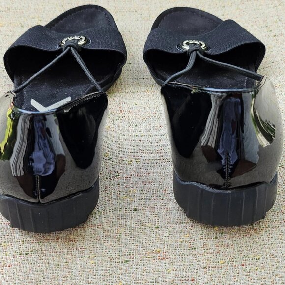 Anne Klein Women Sandal Sport Black Shoes Canvas/Patent Leather Size 9.5M - Picture 6 of 11